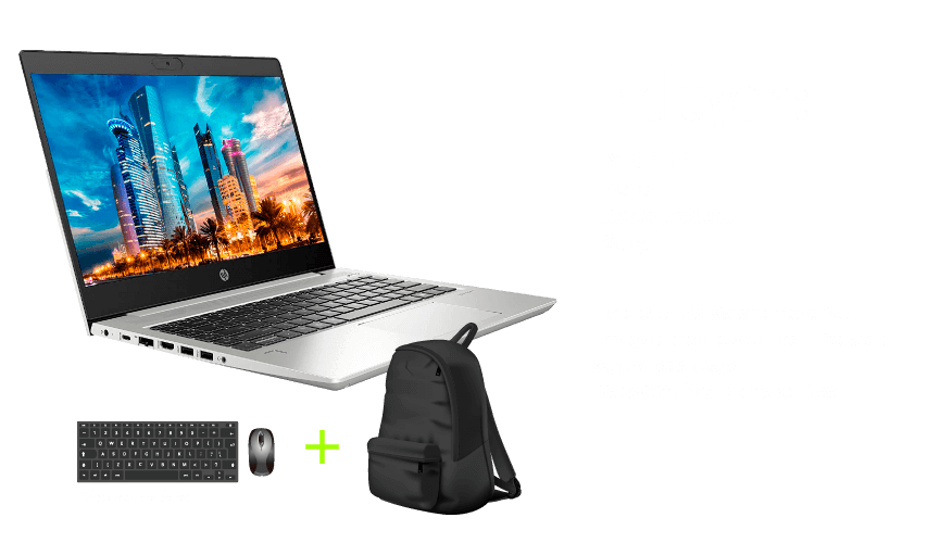 Combo portatil HP, teclado, mouse y guaya-1